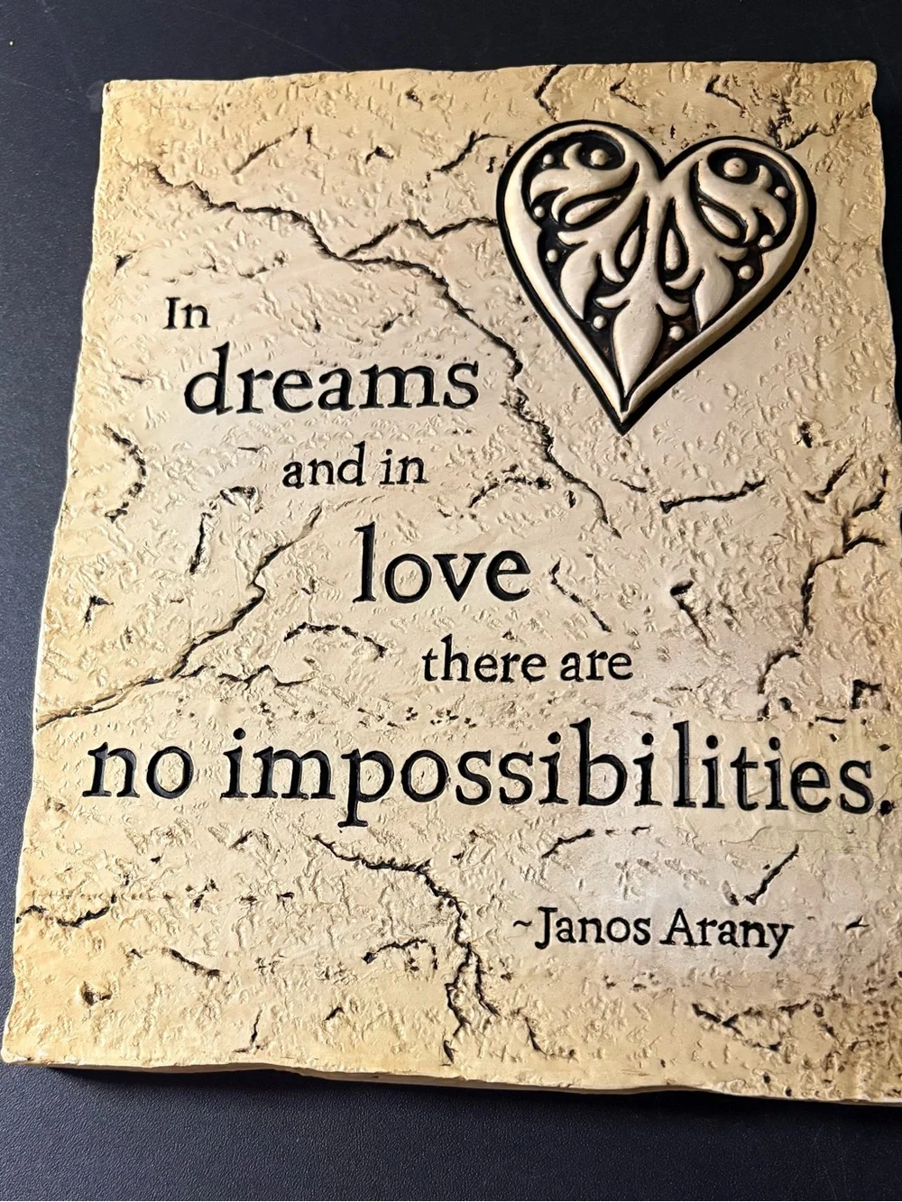 Cream Inspirational Wall Plaque with Heart Accent - Dreams & Love Quote